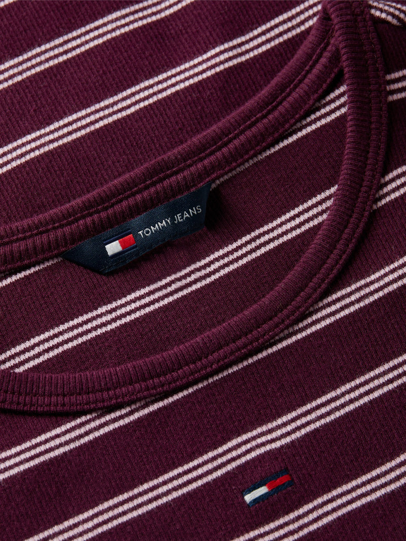 Stripe Slim Fit Half Sleeve Ribbed T-Shirt