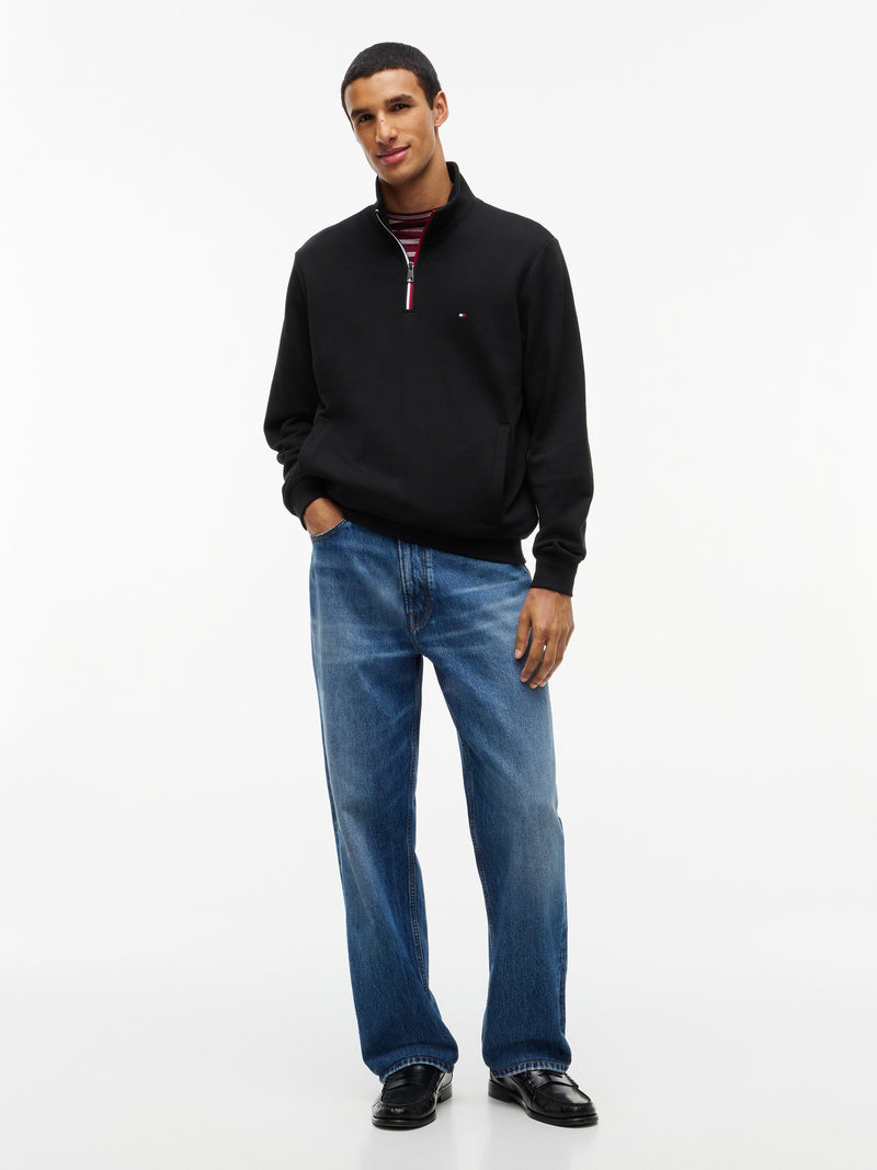 Regular Fit Quarter Zip Terry Sweatshirt
