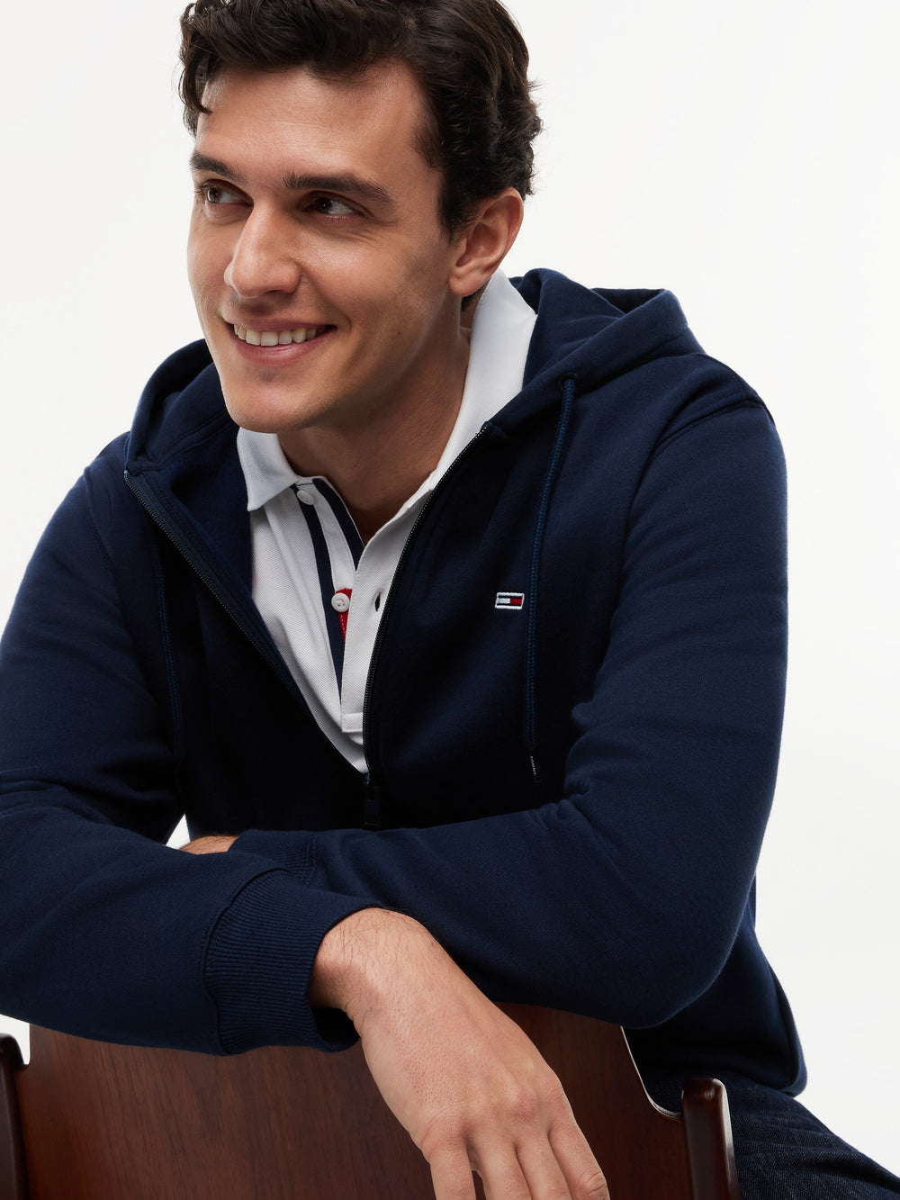 Regular Fit Brushed Fleece Hooded Zip Thru Sweatshirt