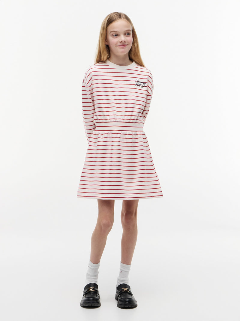 Kids Long-Sleeve Stripe Sweatshirt Dress