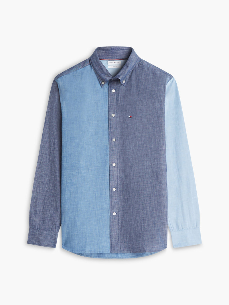 Relaxed Fit Solid Denim Shirt