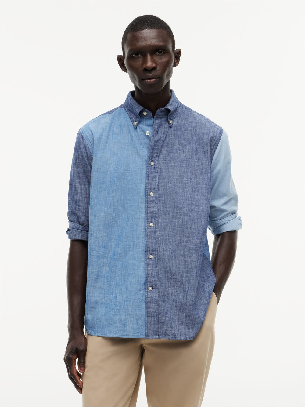 Relaxed Fit Solid Denim Shirt