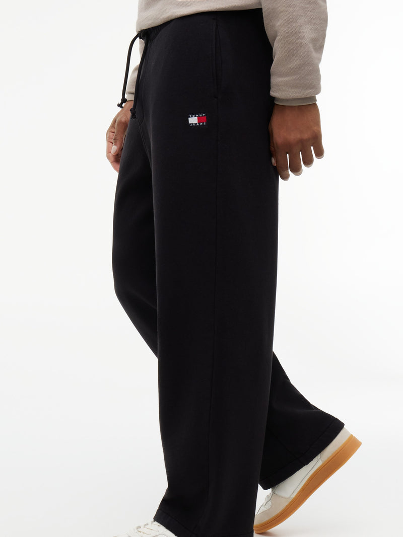 Men Regular Fleece Black Track Pant