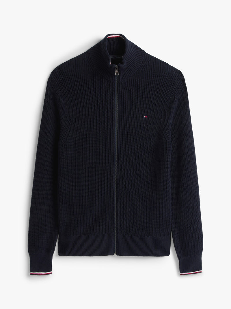Zip Thru Cable Knit Sweater