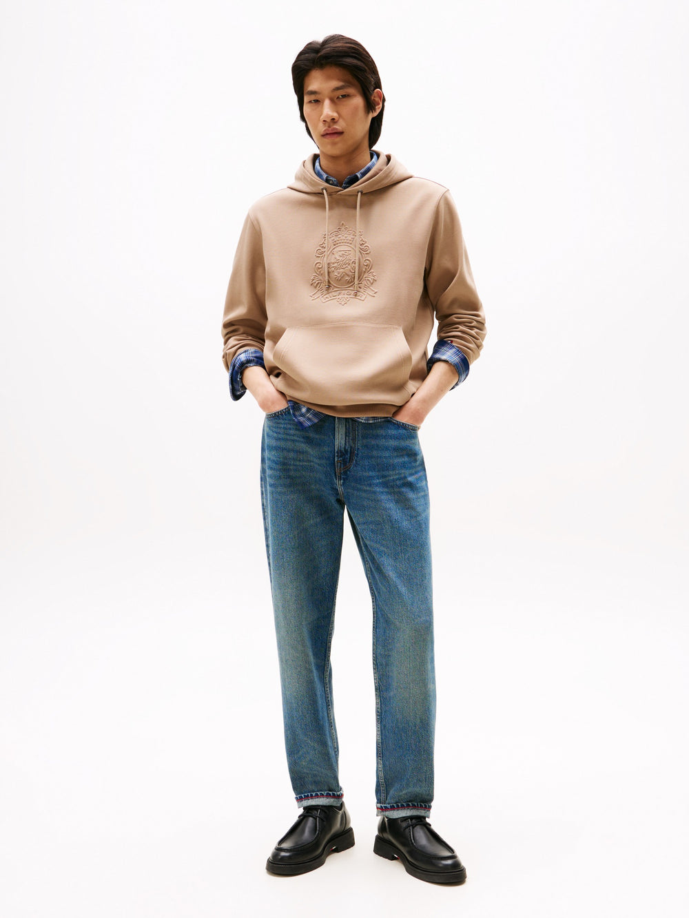 Regular Fit Graphic Embossed Hoodie