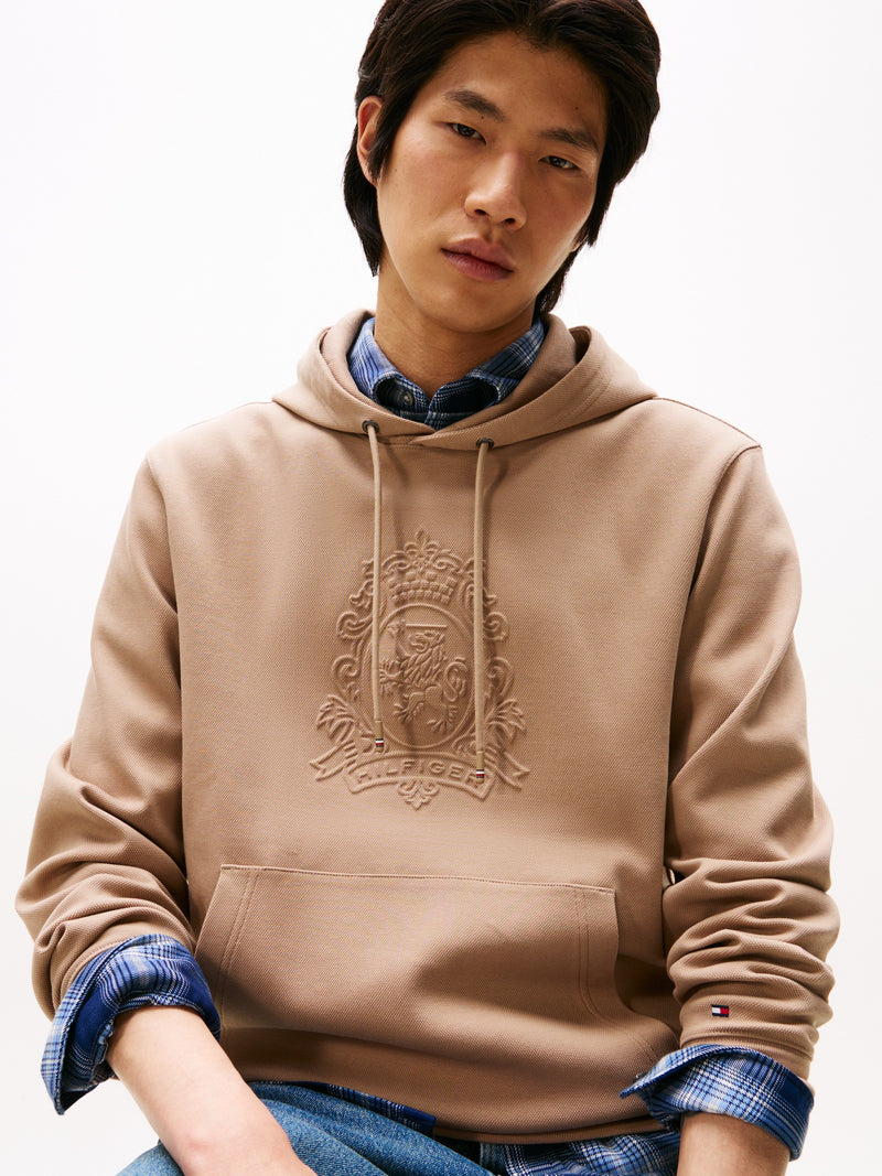 Regular Fit Graphic Embossed Hoodie