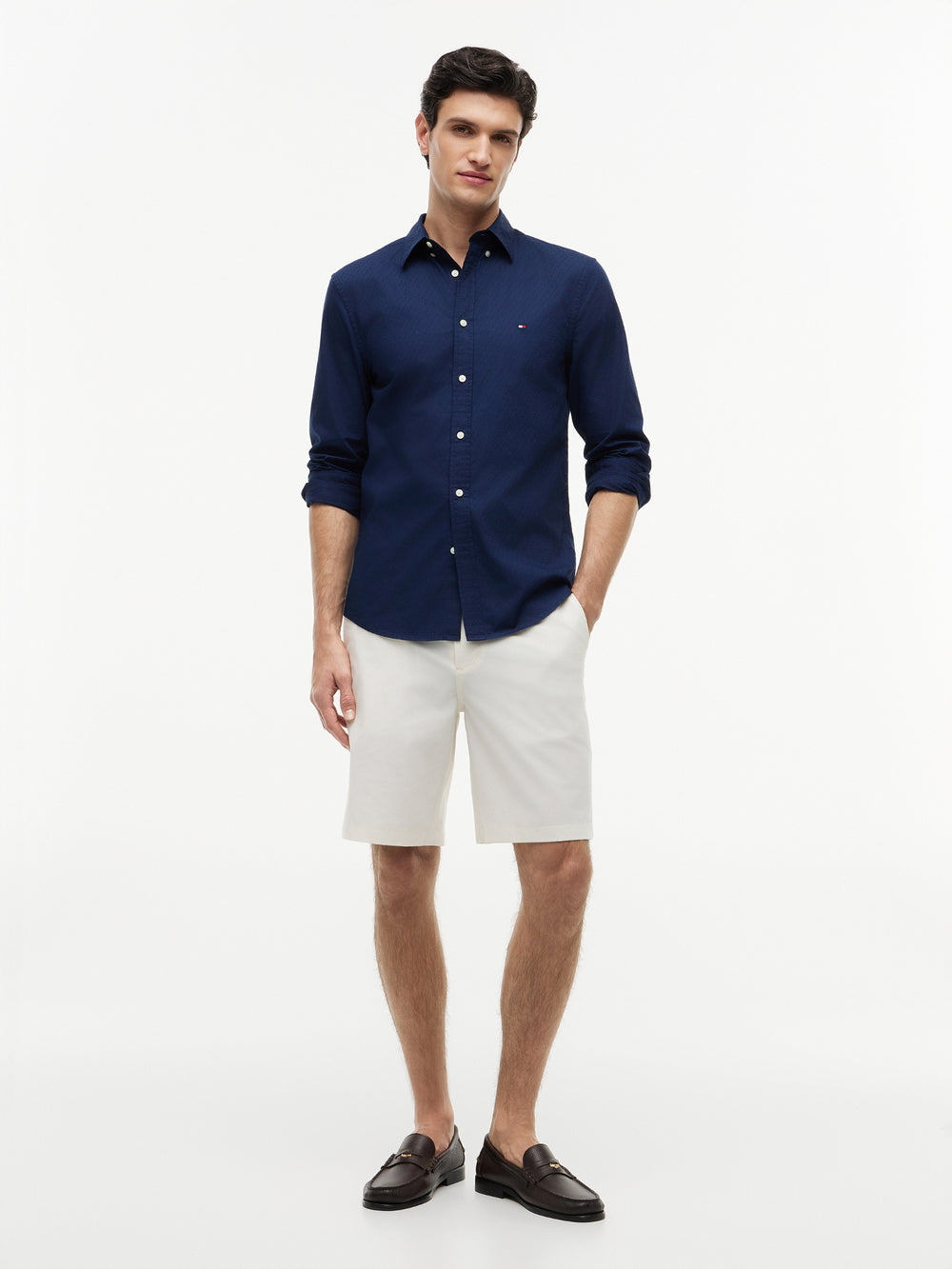 Slim Fit Texture Poplin Shirt