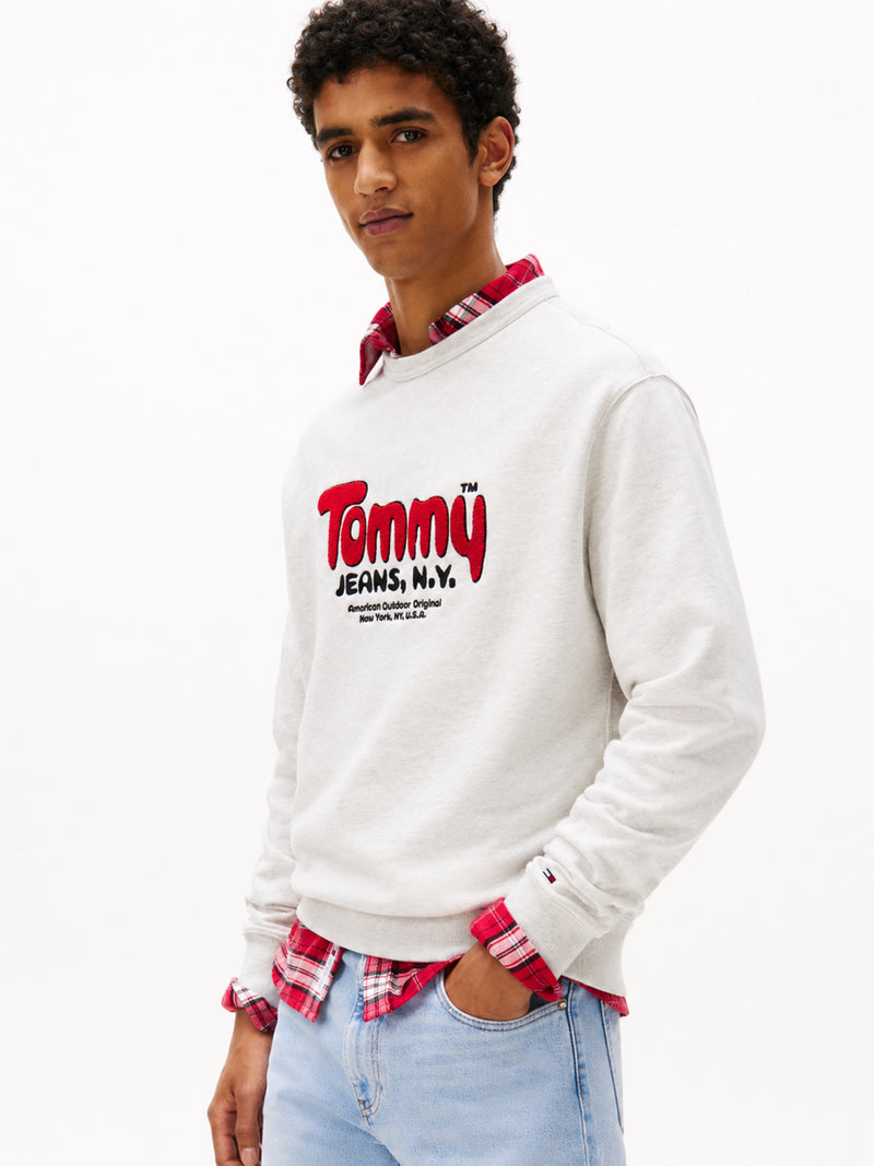 Relaxed Fit Terry Crew Neck Sweatshirt