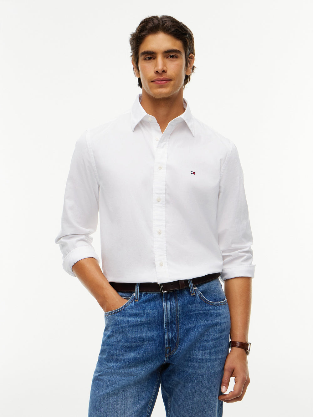 Slim Fit Poplin Solid Shirt