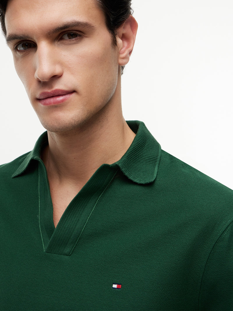 Johnny Collar Crepe Polo