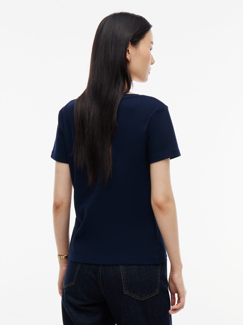 Solid Slim Fit Half Sleeve Ribbed T-Shirt