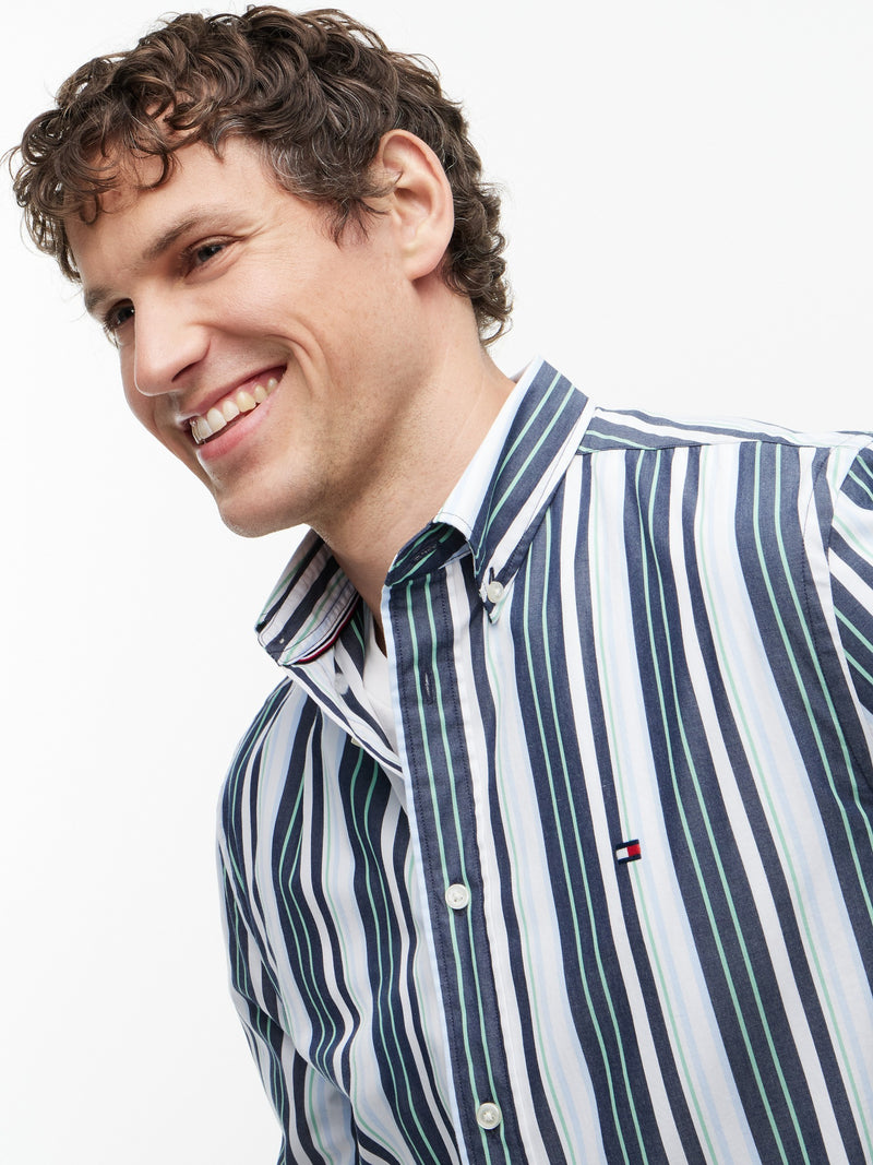 Regular Fit Stripe Poplin Shirt