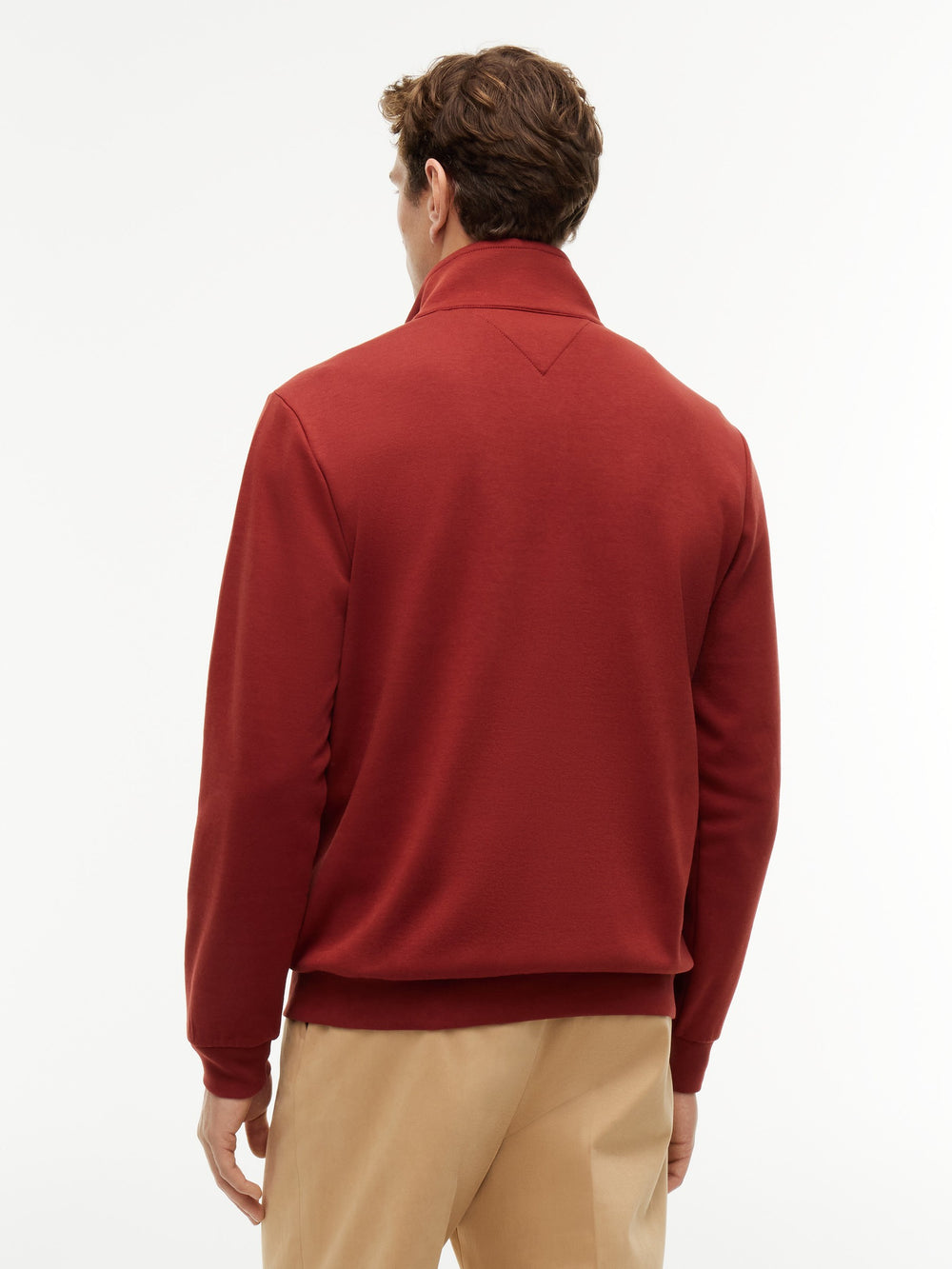Regular Fit Quarter Zip Interlock Sweatshirt