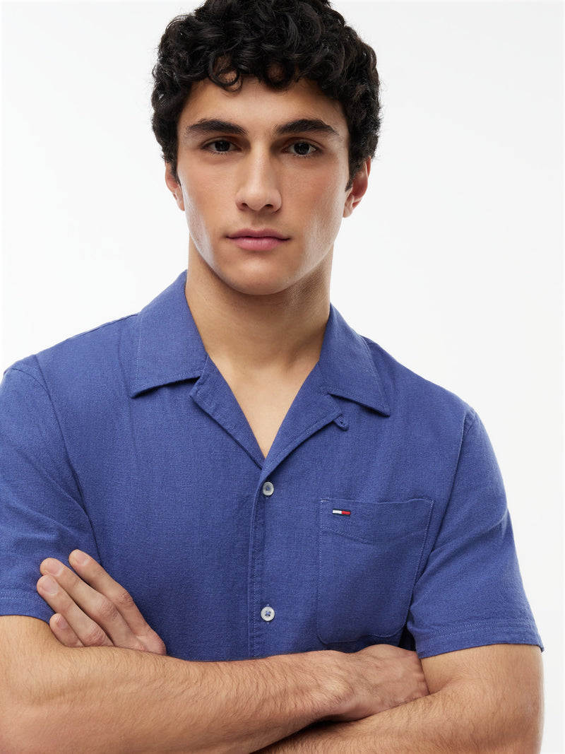 Regular Fit Solid Linen Blends Shirt