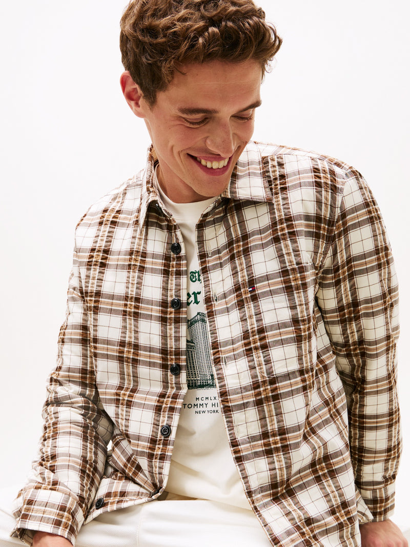 Relaxed Fit Seersucker Shacket Shirt