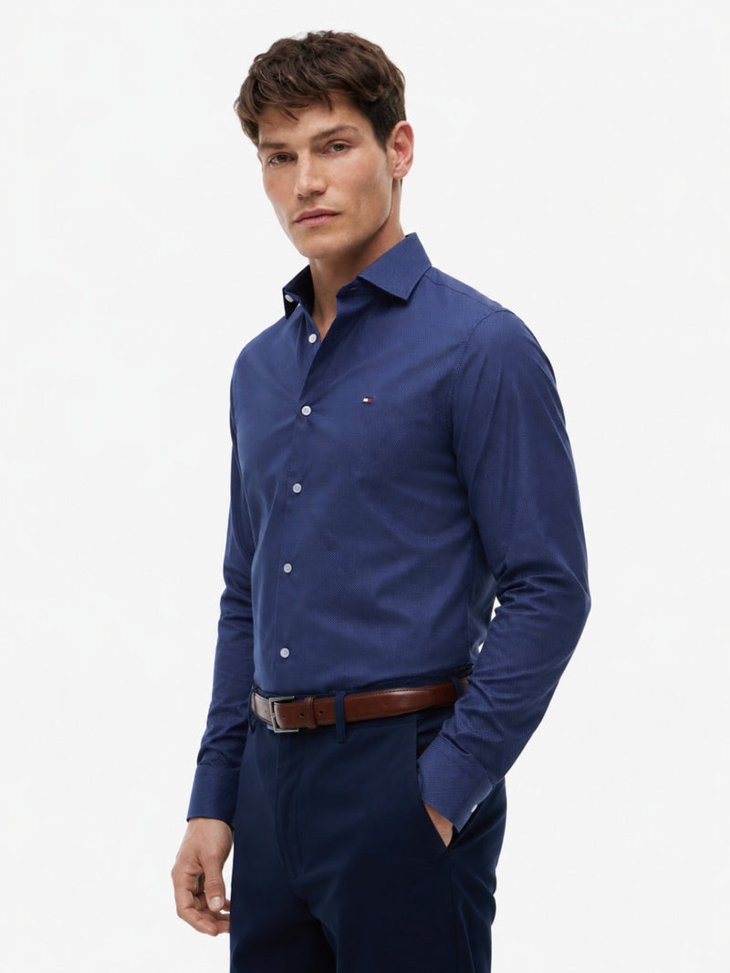 Slim Fit Print Poplin Shirt