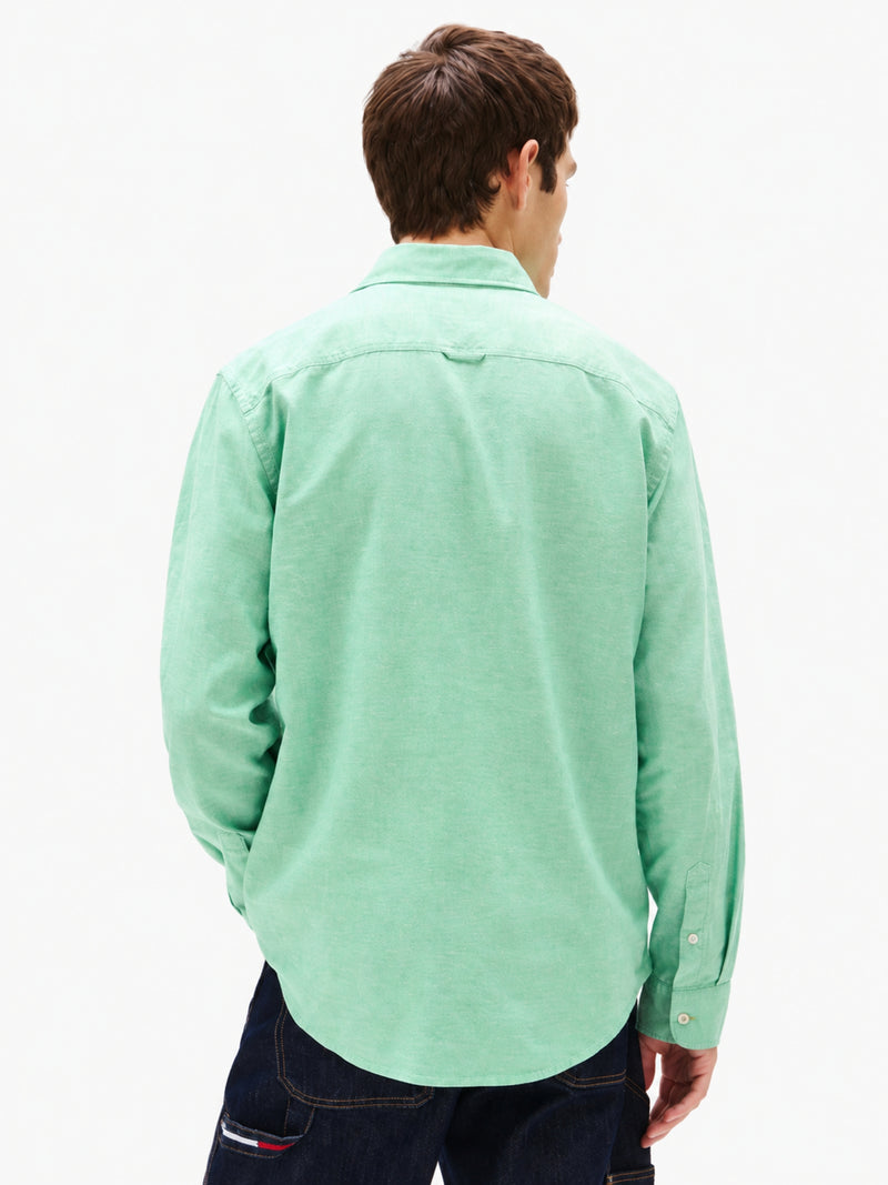 Regular Fit Solid Linen Blend Shirt