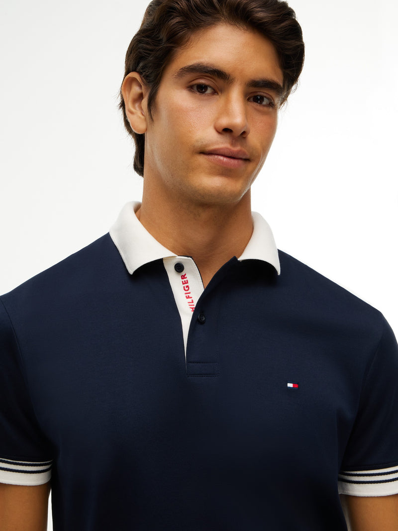 Regular Fit Contrast Collar Interlock Polo