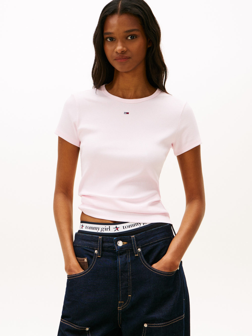 Stripe Slim Fit Half Sleeve Ribbed T-Shirt