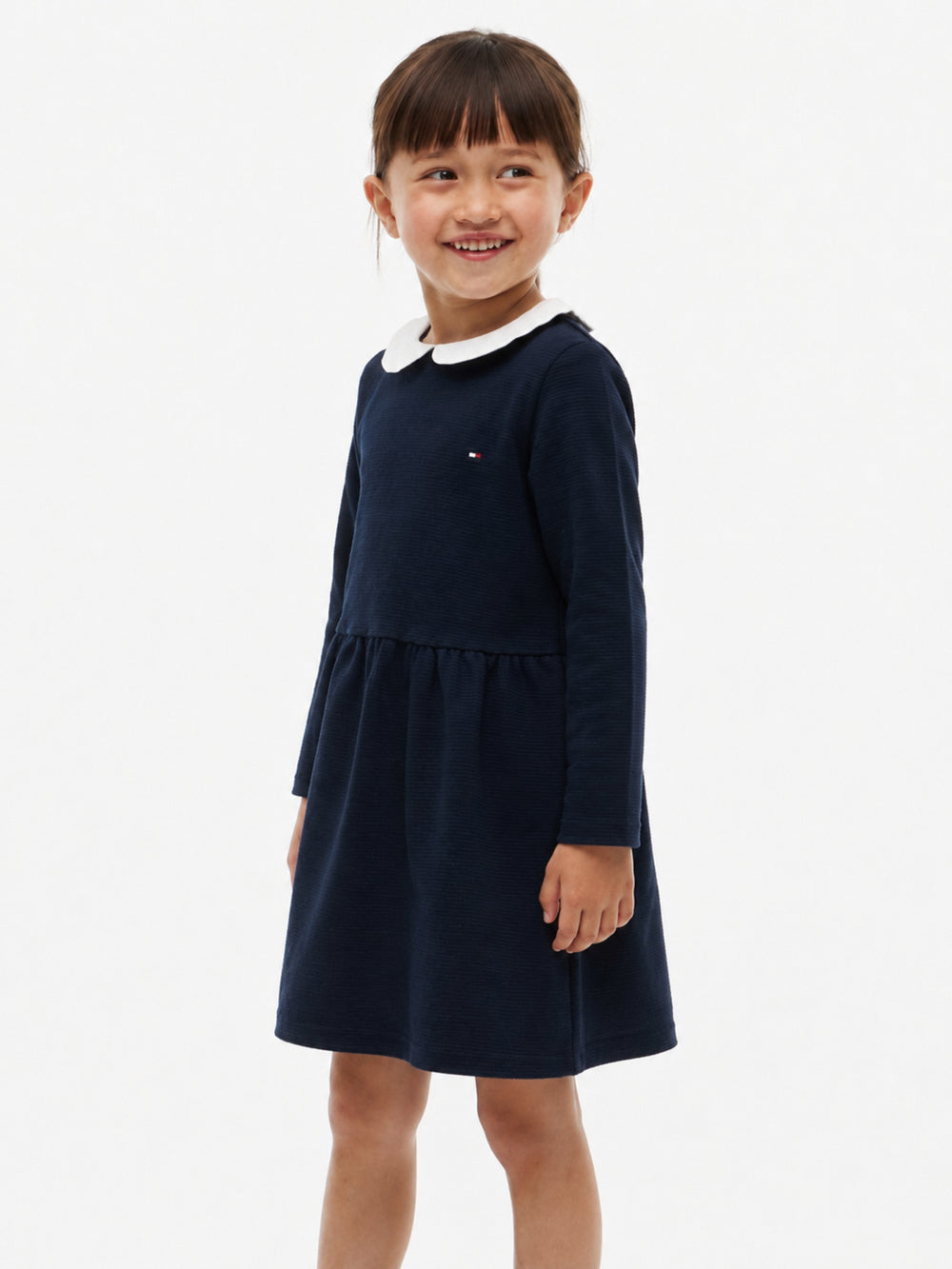 Kids Long-Sleeve Color Block Knit Skater Dress