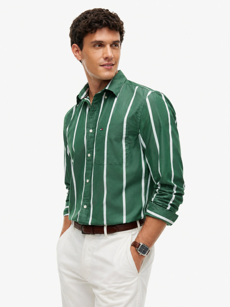 Regular Fit Stripe Poplin Shirt