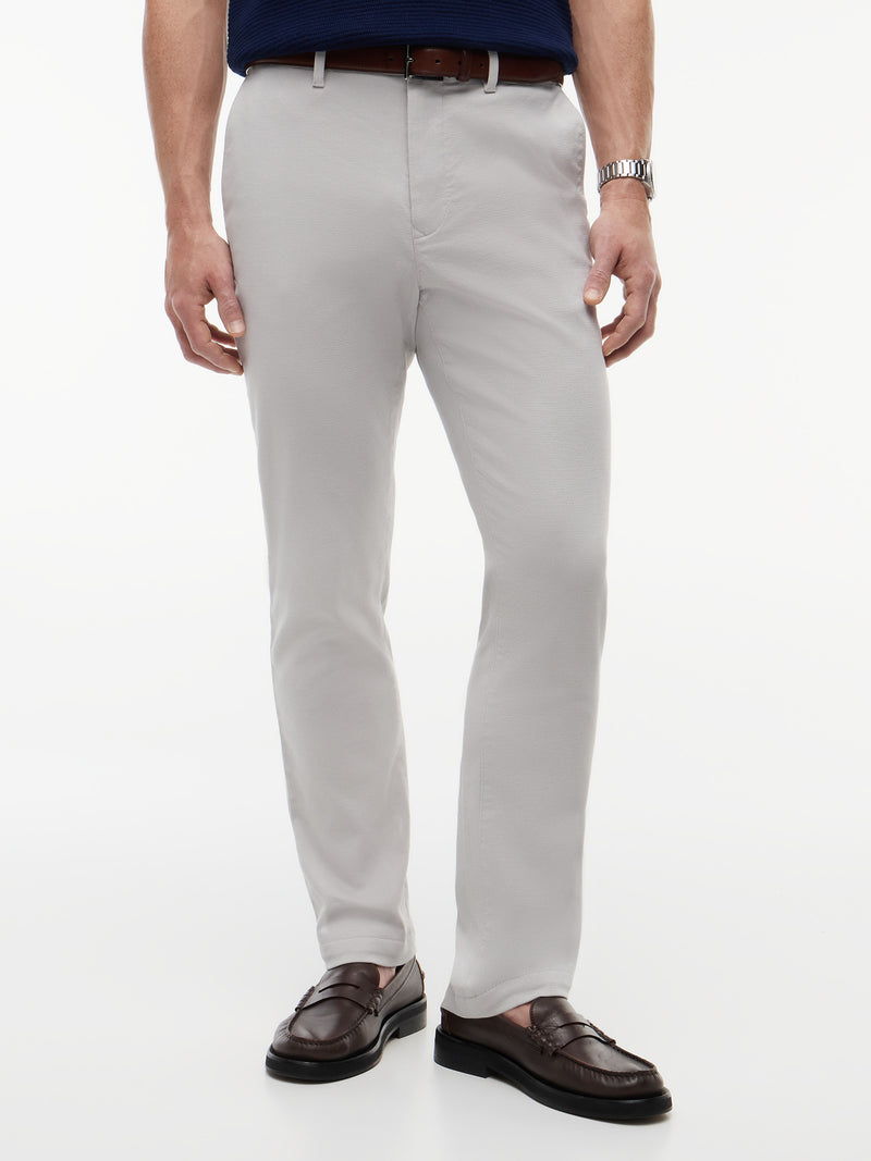 Men Denton Slim Straight Fit Structured Cotton Trouser