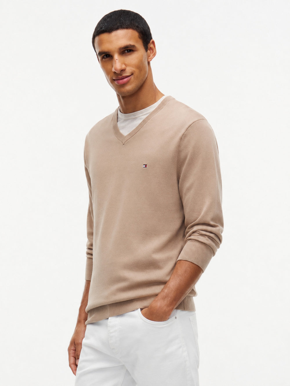 V Neck Solid Sweater