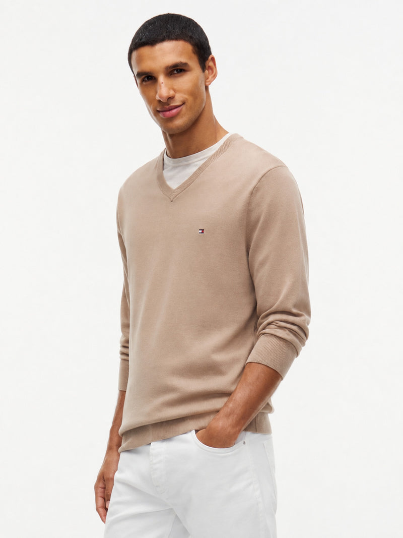 V Neck Solid Sweater