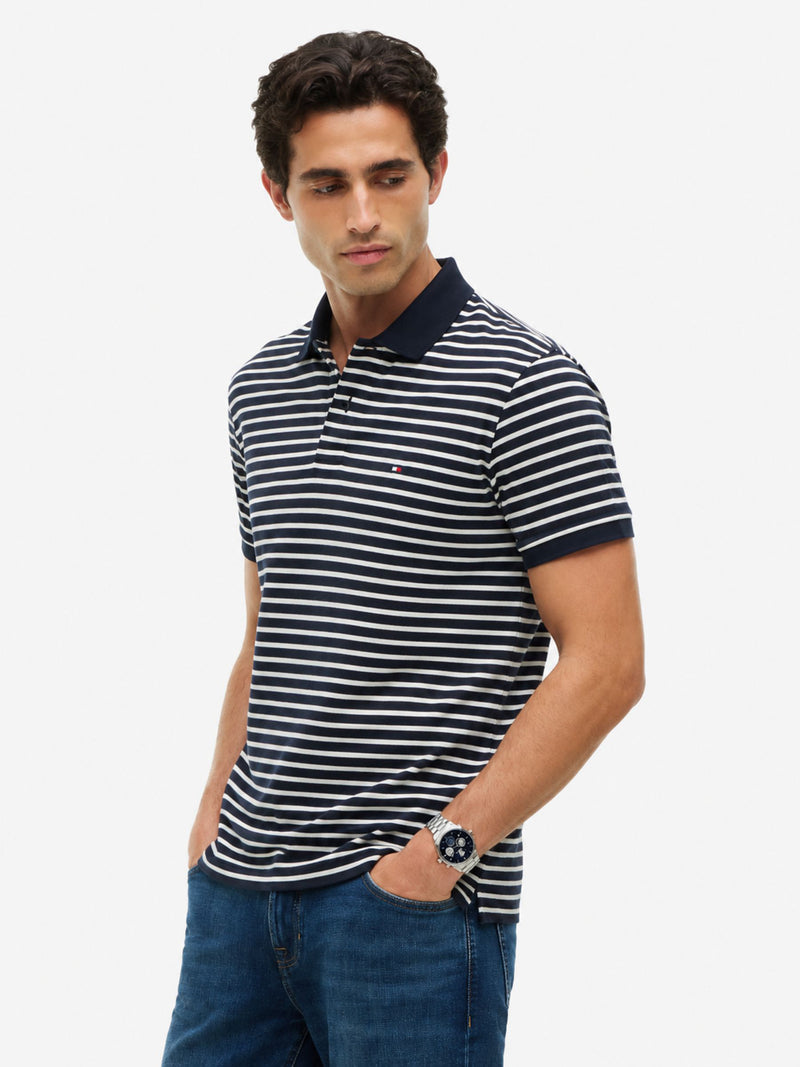 Regular Fit Striped Liquid Cotton Polo