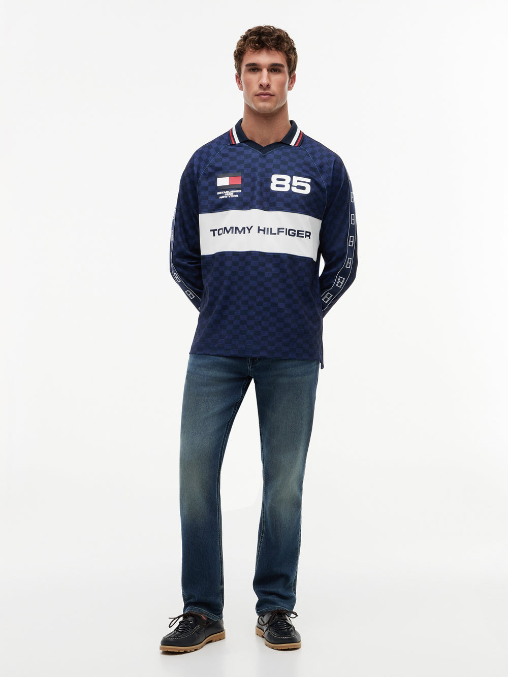 Relaxed Fit Printed Rugby Polo