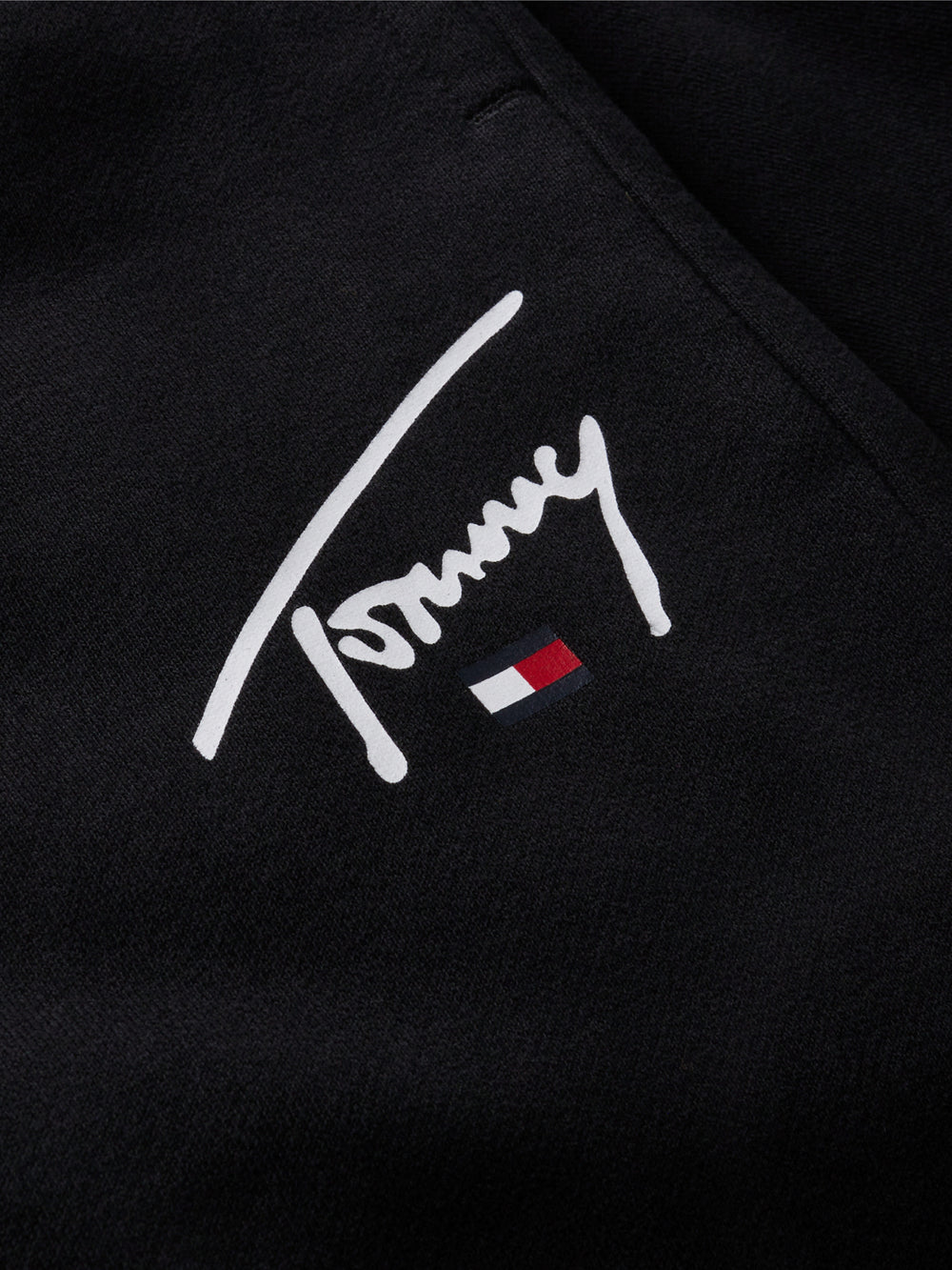 Regular Sueded Terry Black Track Pant
