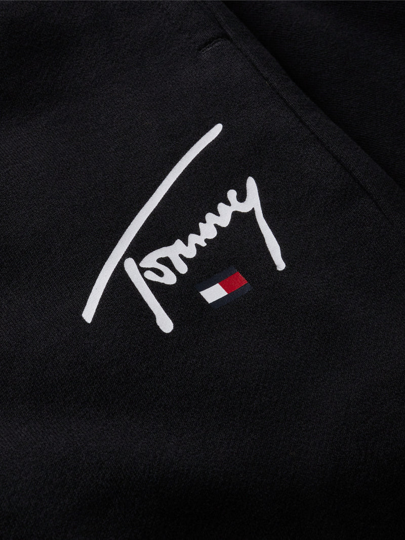 Regular Sueded Terry Black Track Pant