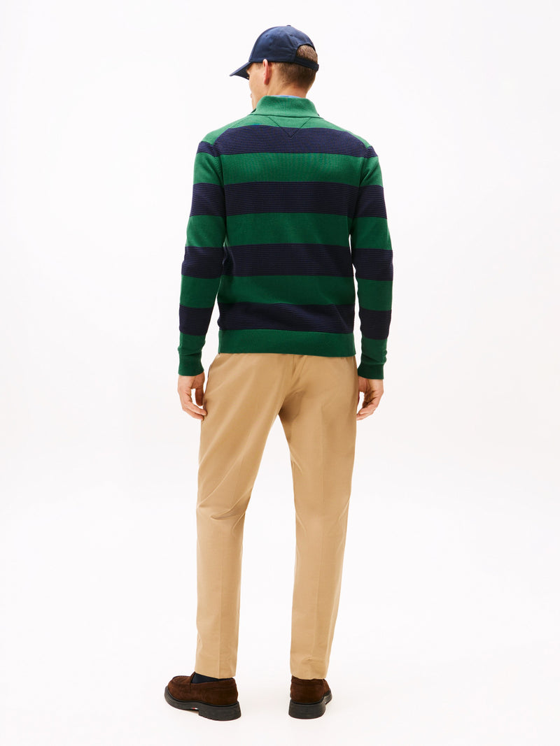 Zip Thru Striped Sweater