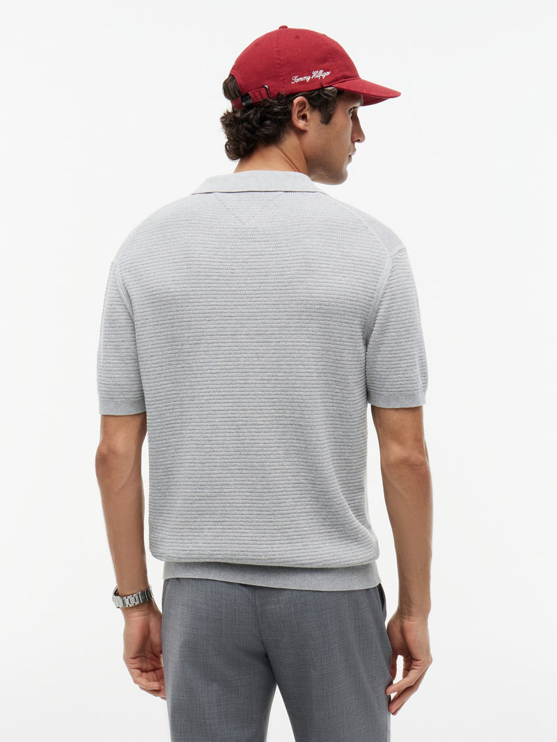 Regular Fit Flat Knit Zipper Polo