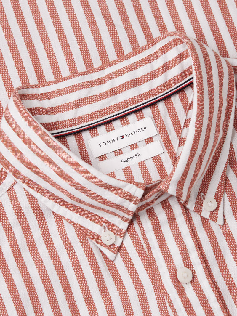 Regular Fit Stripe Ctn Linen Shirt