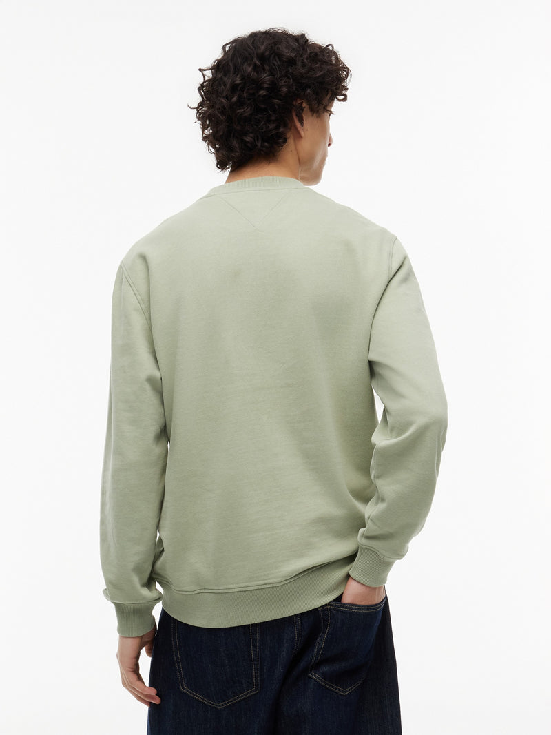 Regular Fit Suede Terry Crew Neck Sweatshirt