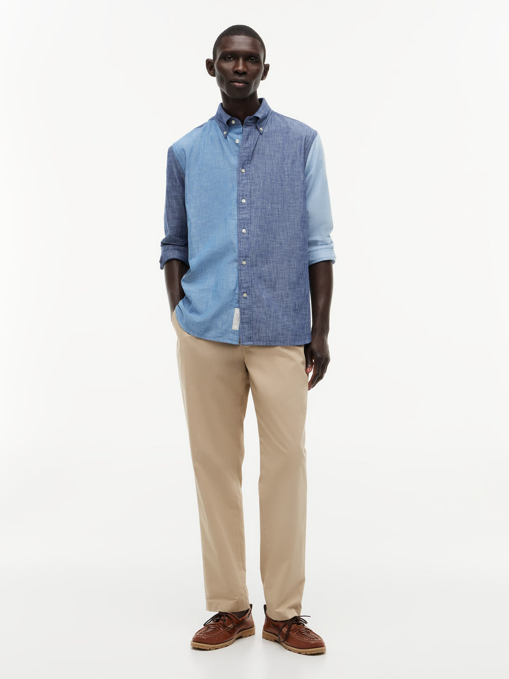 Relaxed Fit Solid Denim Shirt
