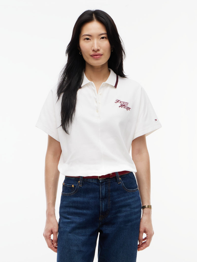 Solid Relaxed Fit Half Sleeve Pique Polo