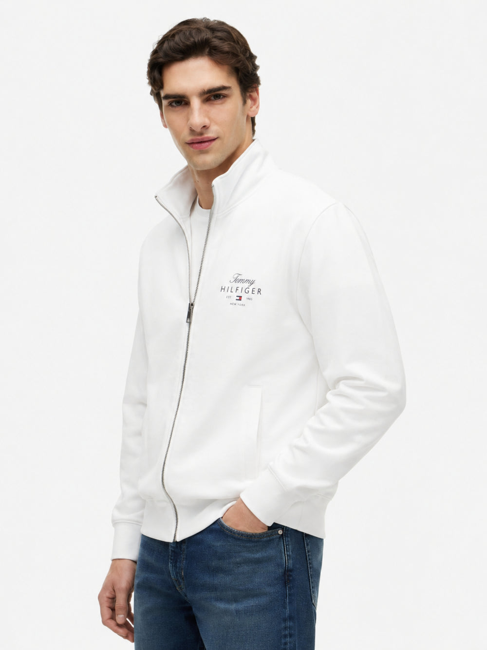 Zip Thru Terry Pullover