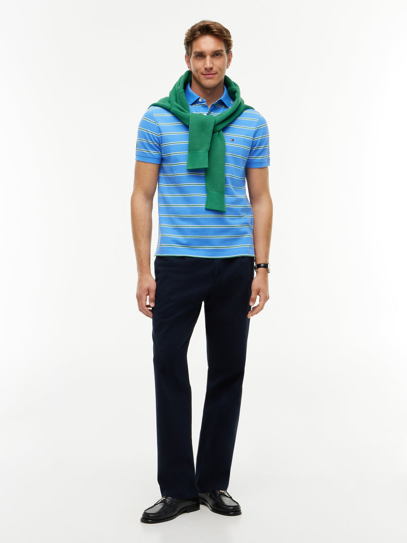 Regular Fit Striped Pique Polo