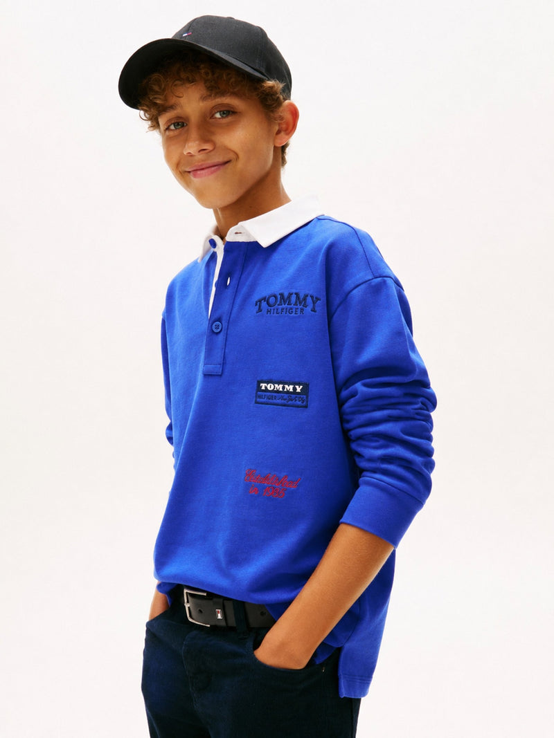 Kids Long-Sleeve Stretch Polo
