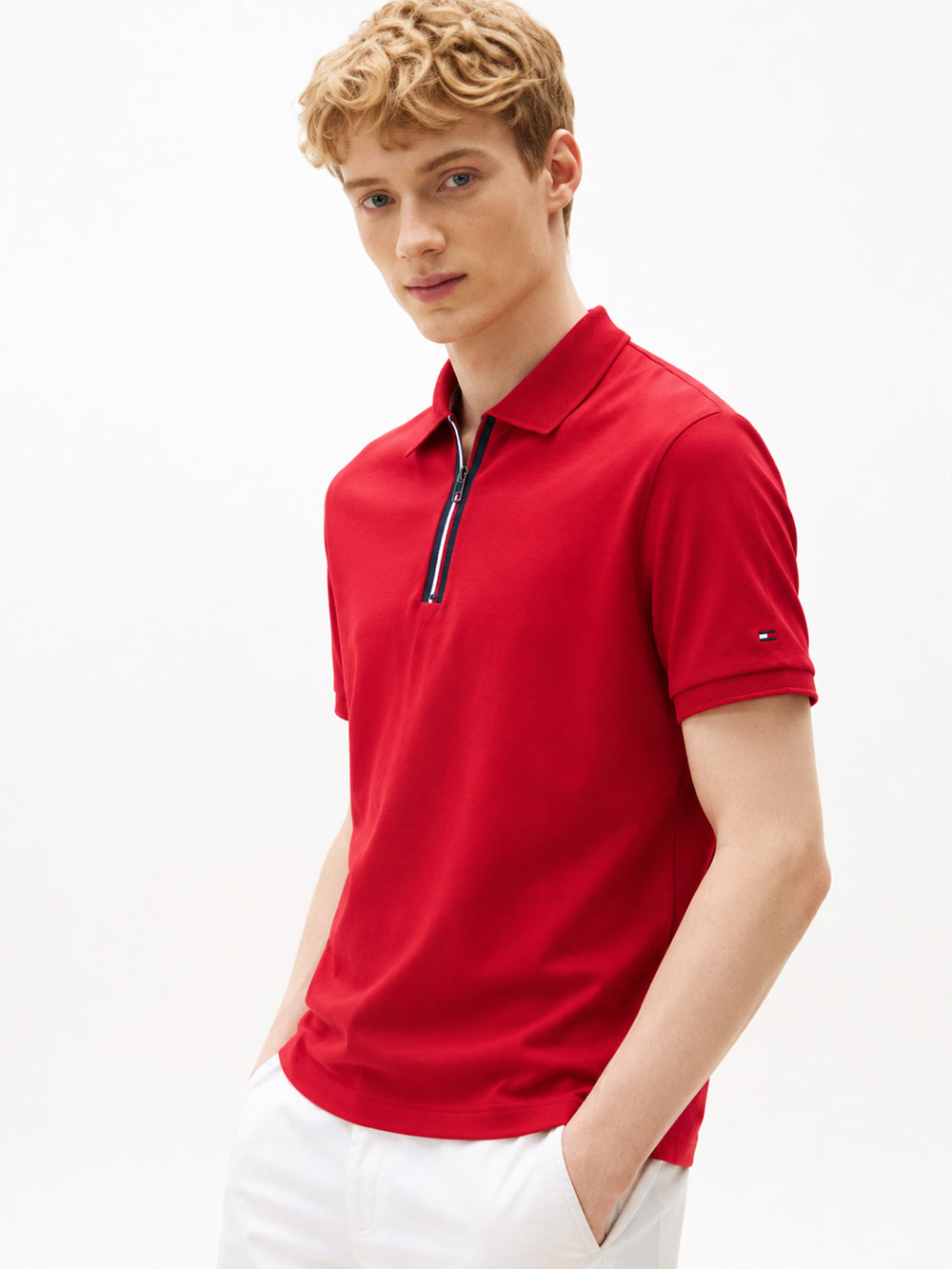 Regular Fit 1/4 Zip Interlock Polo