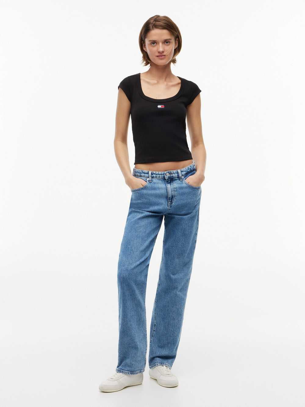 Solid Slim Fit Half Sleeve Ribbed T-Shirt