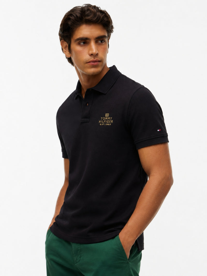 Regular Fit Graphic Embroidered Pique Polo