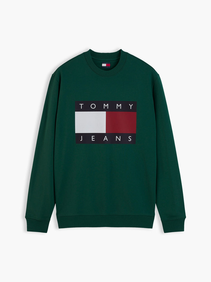 Regular Fit Diagonal Terry Crew Neck Sweatshirt