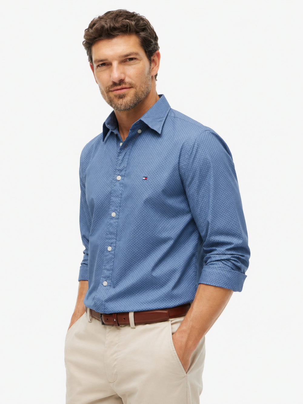 Regular Fit Print Poplin Shirt