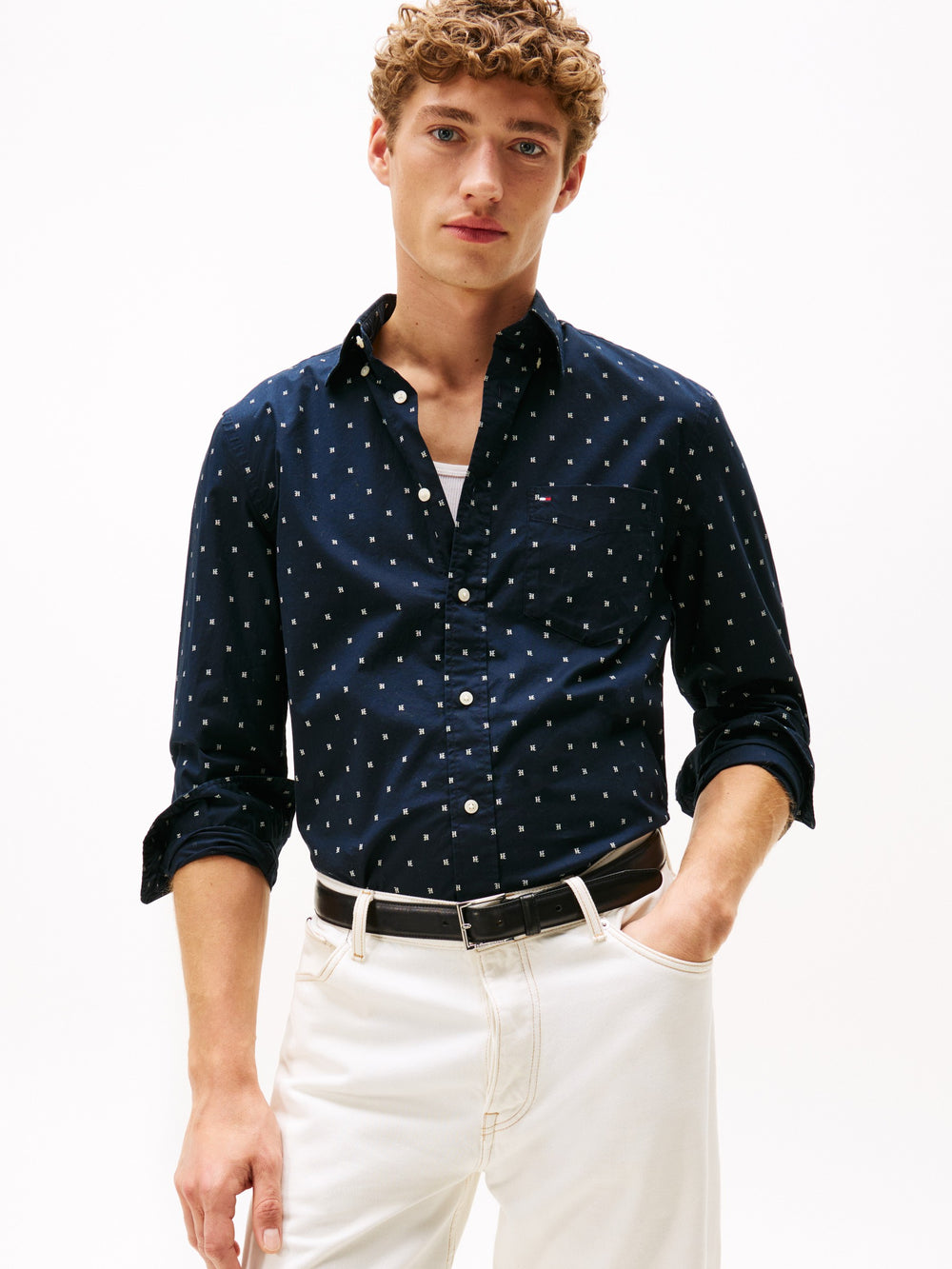 Regular Fit Poplin Print Shirt