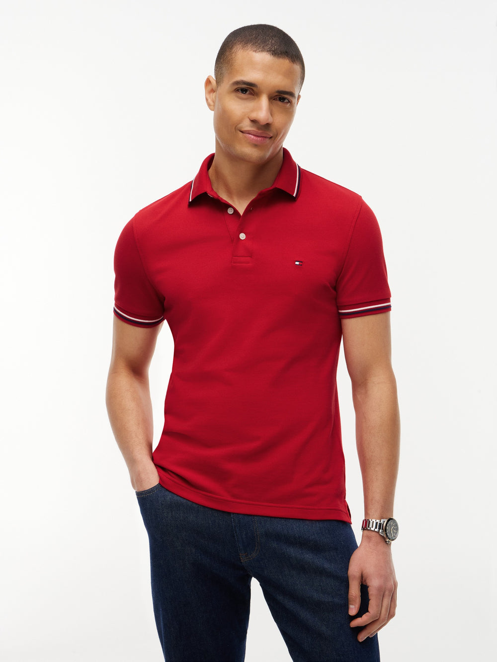 Slim Fit Collar Tipped Polo