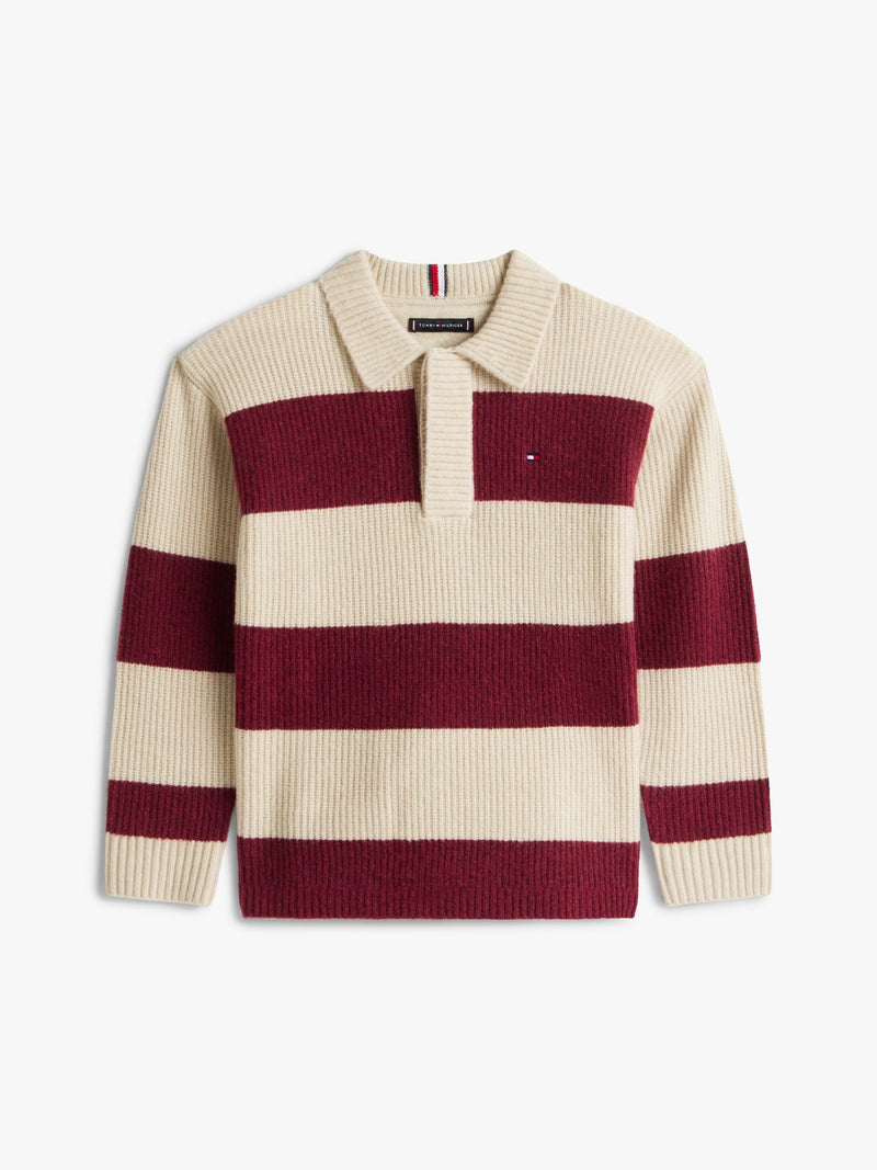 Kids Stripe Quarter Zip Sweater