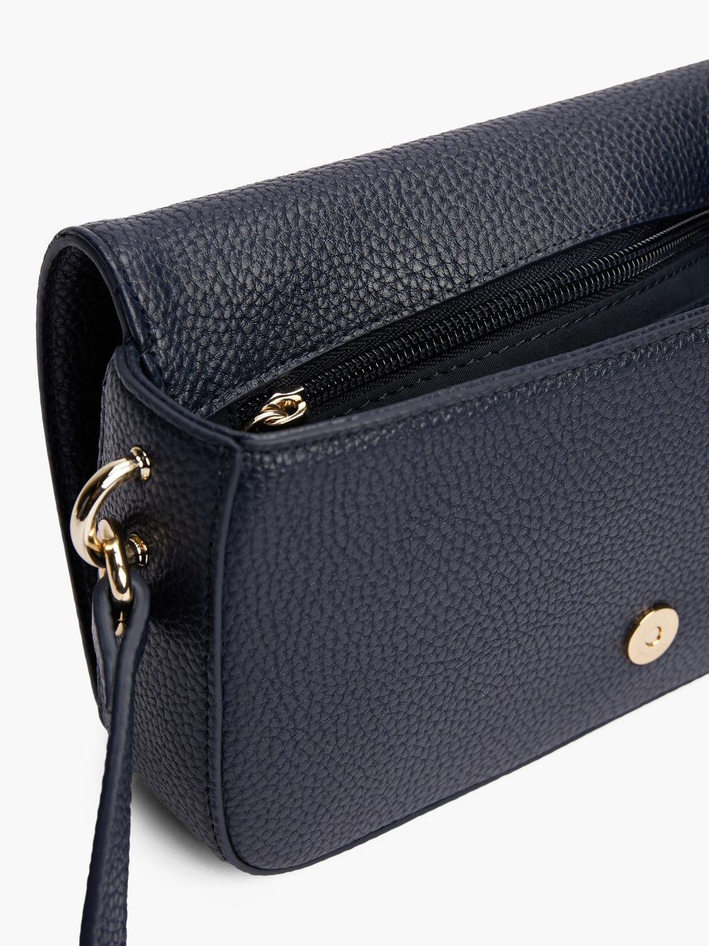 Solid Pu Crossbody Bag